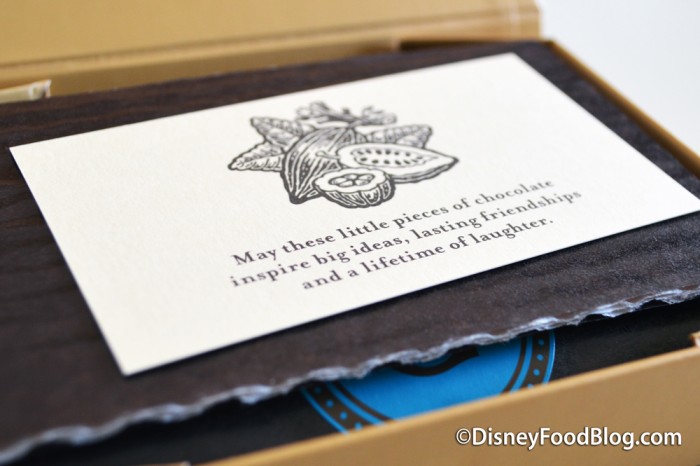 "May these little pieces of chocolate inspire big ideas, lasting friendships and a lifetime of laughter."