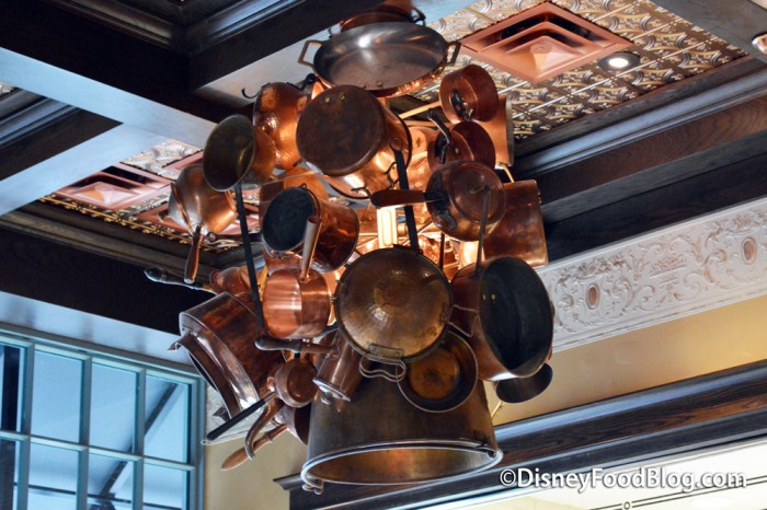 Copper Pots In The Center of the Ceiling 