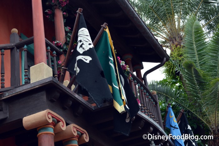 Pirate Flags Outside of Tortuga Tavern
