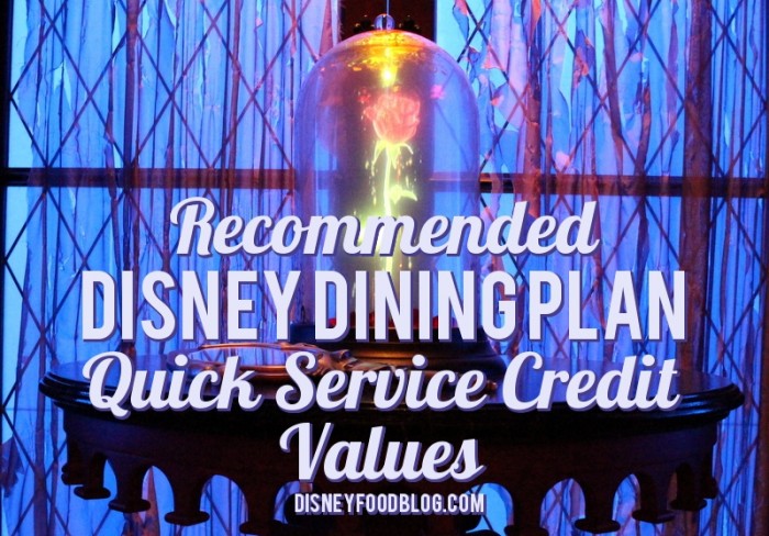 Disney Food Blog Recommended Disney Dining Plan Quick Service Credit Values