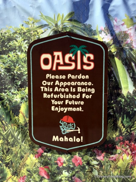 Oasis Pool Refurbishment sign
