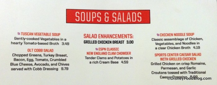 Soups & Salads menu