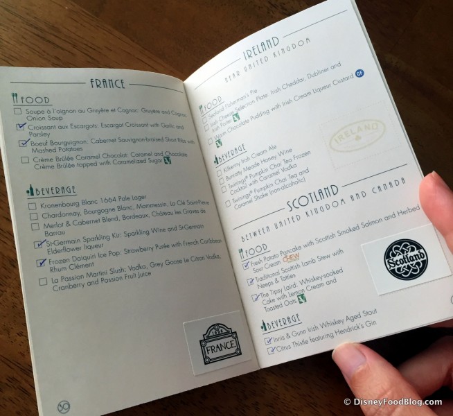 2016 Epcot Food and Wine Festival Passport