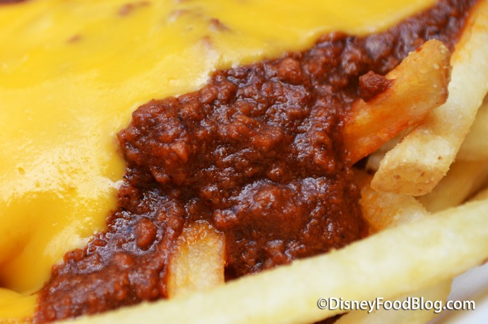 Chili Chese French Fries Closeup 