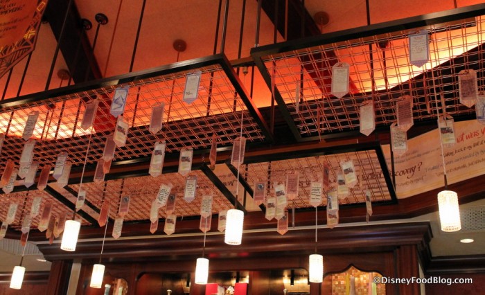 Mini Banners hanging above the bar