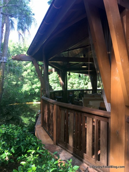 Treehouse feel to the Nomad Lounge outdoor dining area