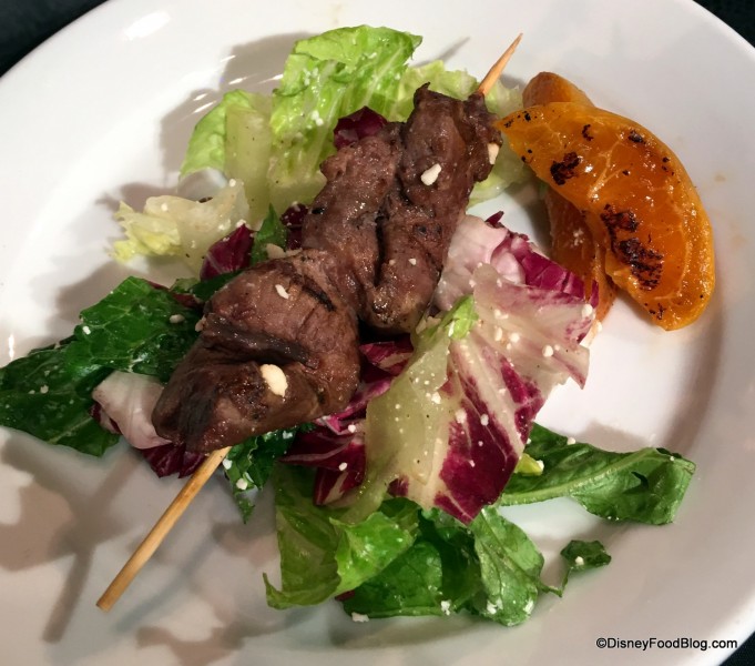 The Chew Collective's Grilled Beef Skewer with Romaine, Apricots, and Feta Cheese