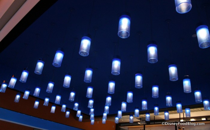 Lighting over the middle dining area