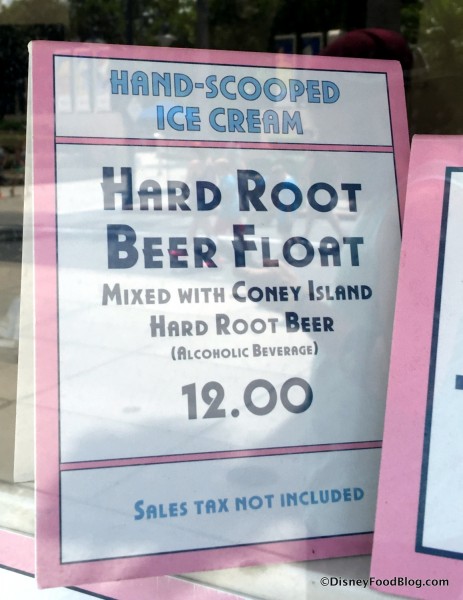 Hard Root Beer Float sign