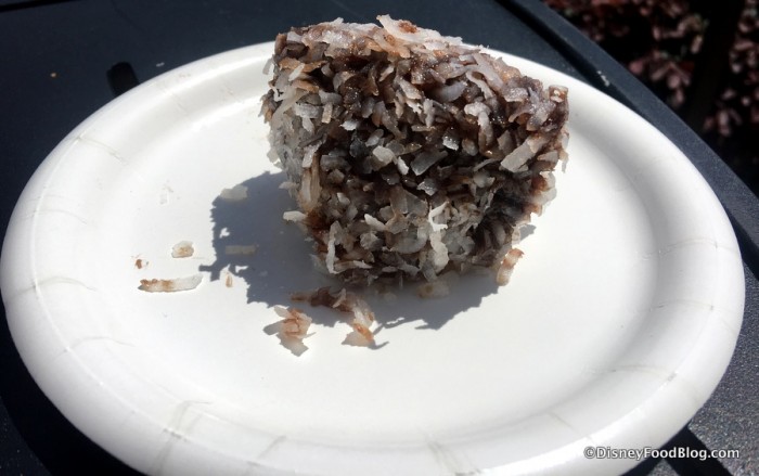 Lambington: Yellow Cake Dipped in Chocolate and Shredded Coconut