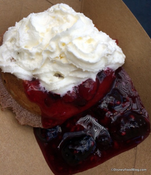 Belgian Waffle with Berry Compote and Whipped Cream