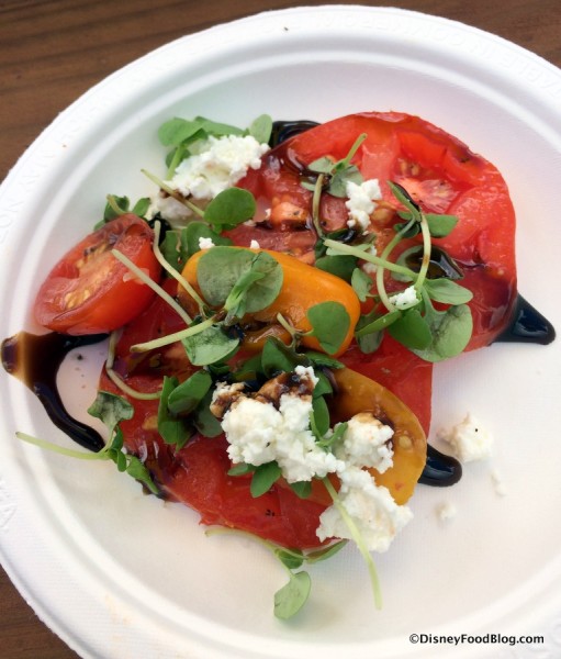 Heirloom Tomato Salad with Goat Cheese, Aged Balsamic Vinegar and Micro-Basil