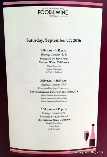 The Vineyard Stage Event Schedule