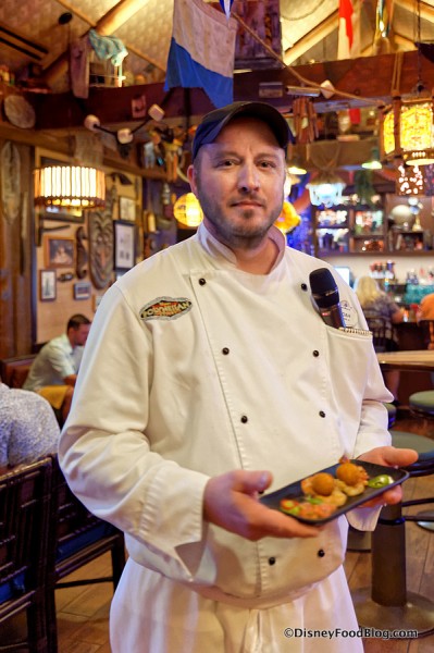 Disney Chef serving Deconstructed Shrimp
