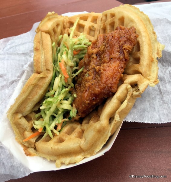 Sweet and Spicy Chicken Waffle Sandwich