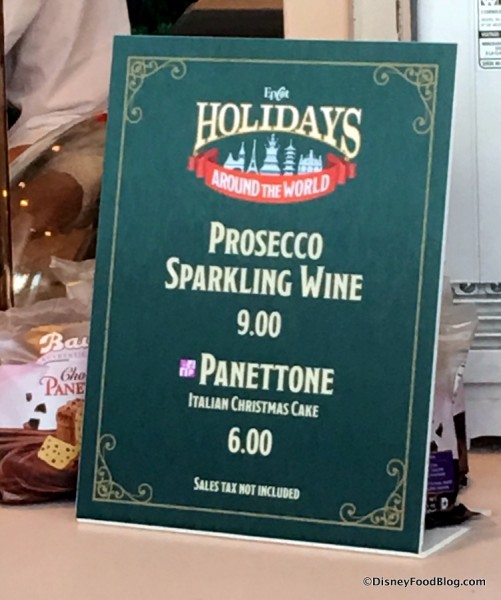 Prosecco and Panettone sign