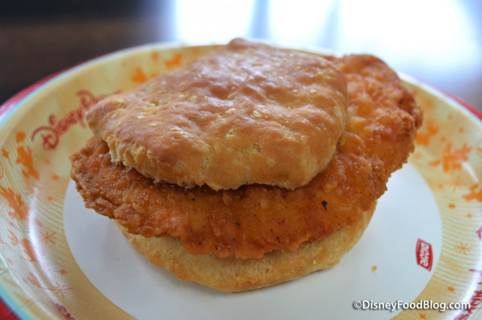 Crispy Fried Chicken on a Biscuit