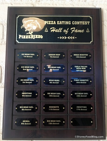 Pizza Eating Contest Wall of Fame
