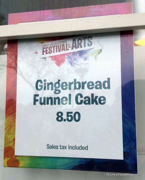 Gingerbread Funnel Cake sign