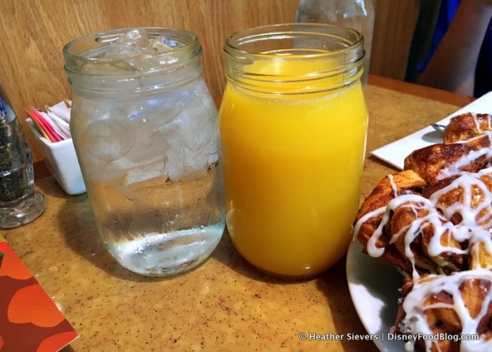 Beverages -- Water and Juice, Served in Jars