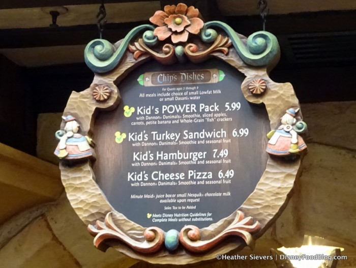 Kids Menu -- Chip's Dishes -- Click to Enlarge