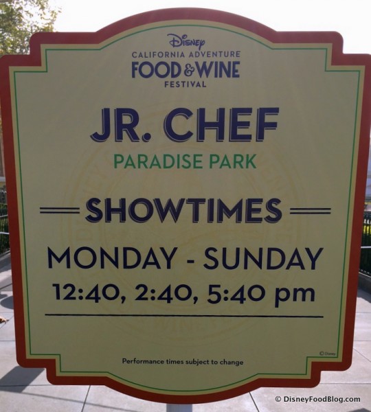 Jr. Chef Sign from 2017 Disney California Adventure Food and Wine Festival