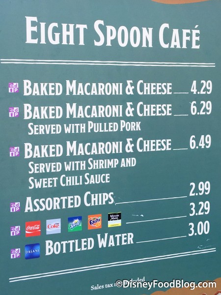 Eight Spoon Cafe Menu