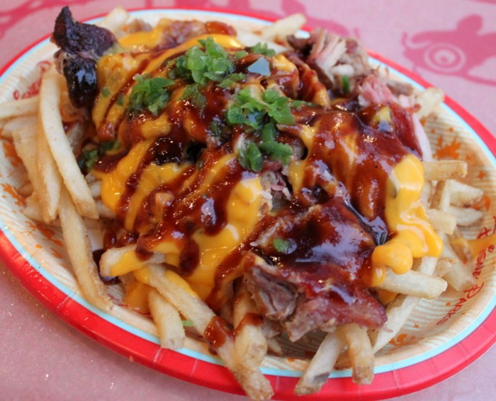 Pulled Pork Cheese Fries at FlameTree Barbecue