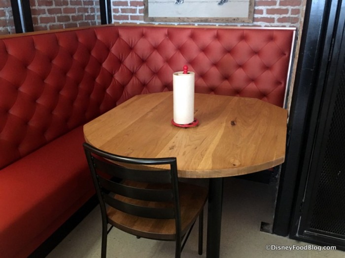 Paper towels on table