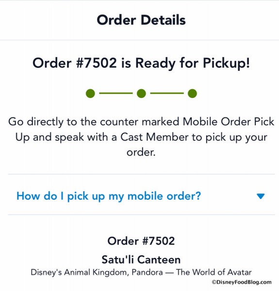 Mobile Order Screenshot