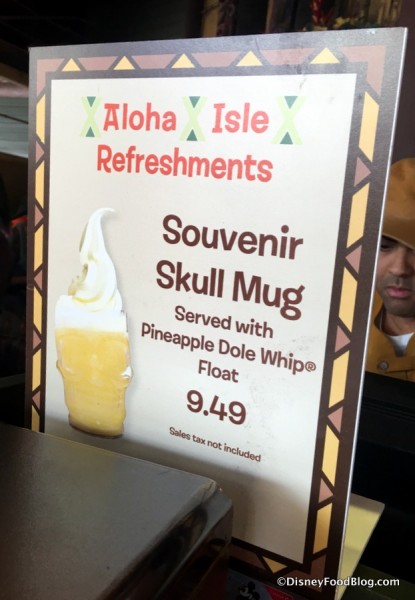 Souvenir Skull Mug Sign at Aloha Isle