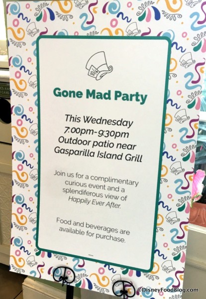 Gone Mad Party sign