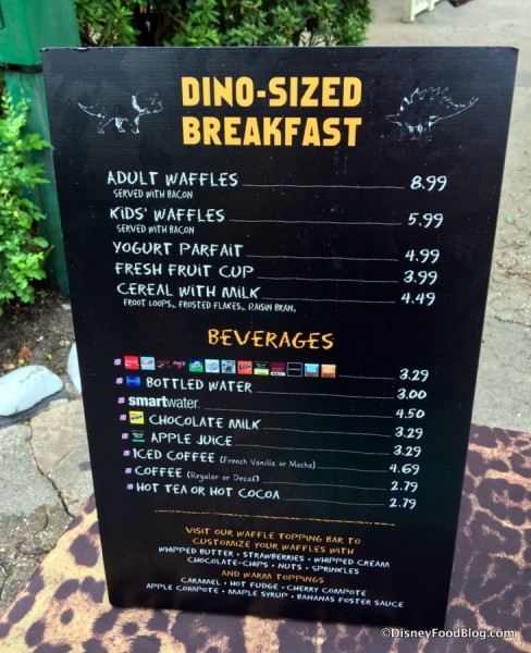 Dino-Sized Breakfast Menu