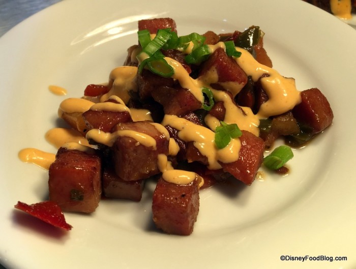 Teriyaki-glazed SPAM® Hash with Potatoes, Peppers and Onions and Spicy Mayonnaise