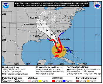 Hurricane Irma map September 10
