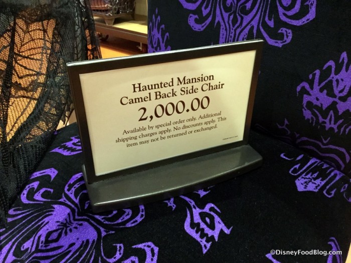 Haunted Mansion Camel Back Side Chair Sign