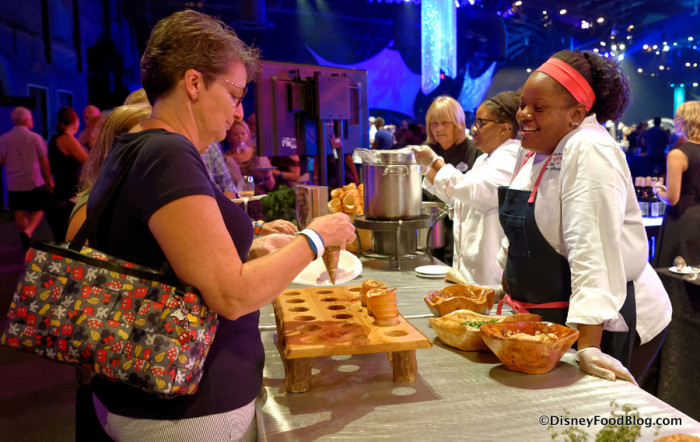 Chef Jennifer-Booker Hill hosting her Tasting Station