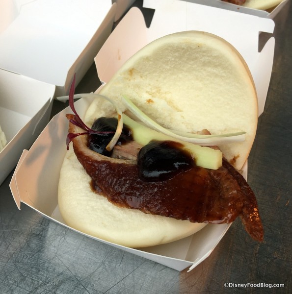 Crispy Duck on Steamed Bun with Hoisin Sauce