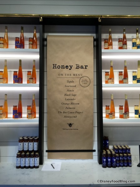 Honey Bar Menu