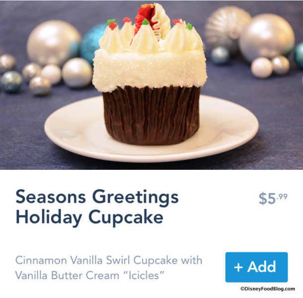 Seasons Greetings Holiday Cupcake on Mobile Order