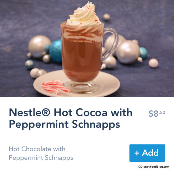 Hot Cocoa with Peppermint Schnapps on Mobile Order