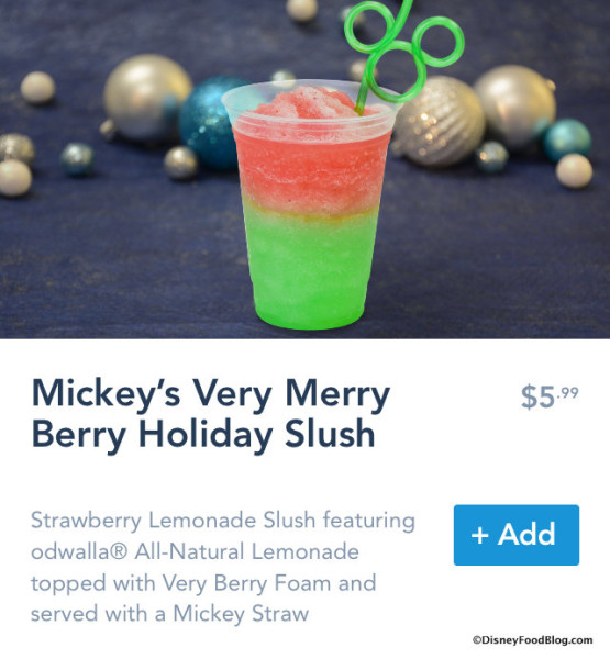 Mickey's Very Merry Berry Holiday Slush on Mobile Order