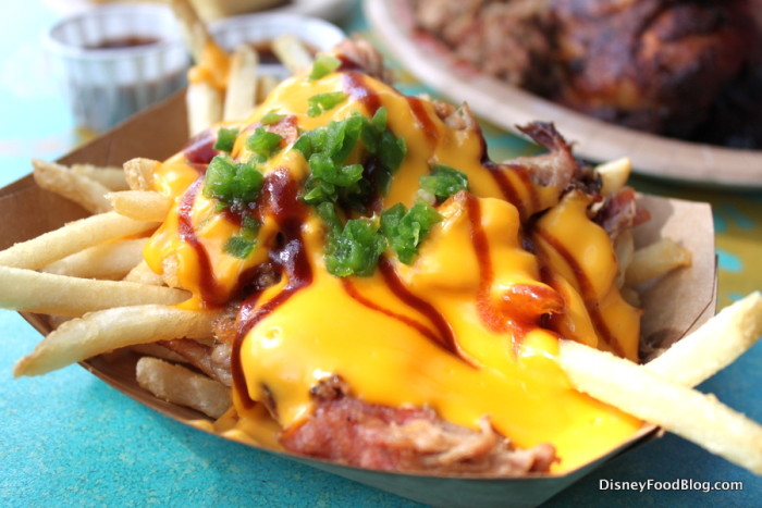 Pulled Pork Fries with Cheese at Flame Tree Barbecue