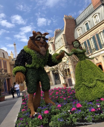 2018 Epcot Flower and Garden Festival france beauty and the beast topiary 2
