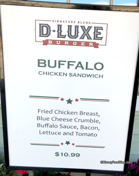 D-Luxe Burger has a Buffalo Chicken Sandwich
