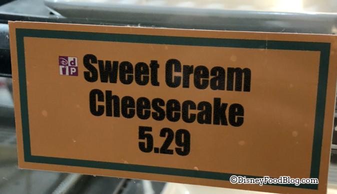 Sweet Cream Cheesecake at Intermission Food Court, All-Star Music