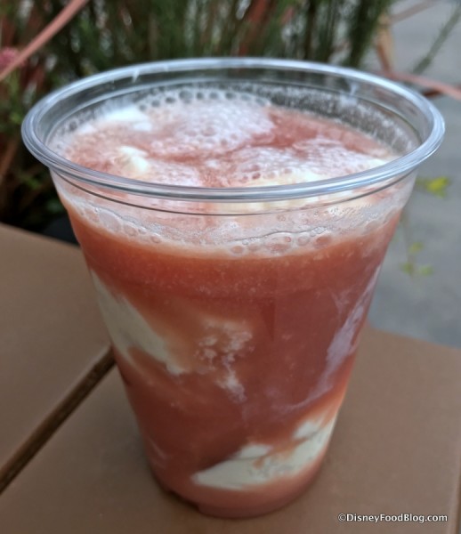 Strawberry Pineapple Float with Strawberry Popping Pearls