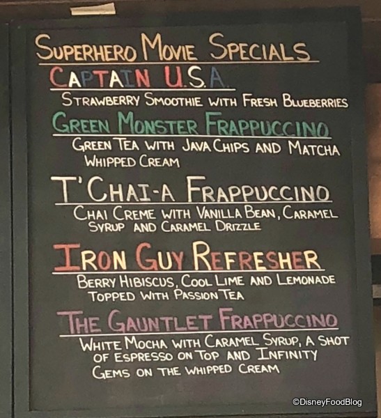 Marketplace Starbucks Superhero Menu