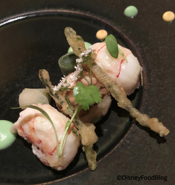 New Zealand Langoustine with Pickled Daikon and Avocado