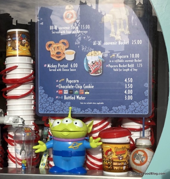 Little Green Alien and Woody's Roundup Popcorn Buckets